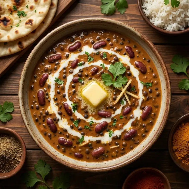 Black lentils and kidney beans slow-cooked to perfection in a creamy, buttery sauce.